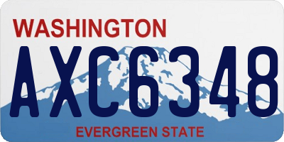 WA license plate AXC6348