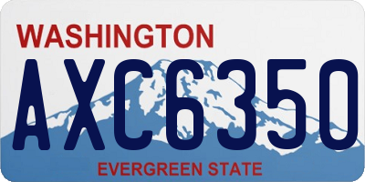 WA license plate AXC6350