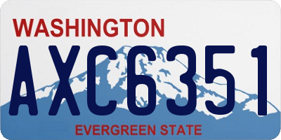 WA license plate AXC6351