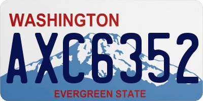 WA license plate AXC6352