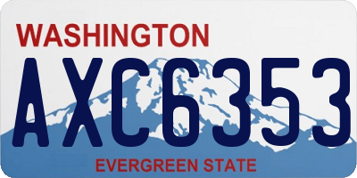 WA license plate AXC6353