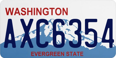 WA license plate AXC6354