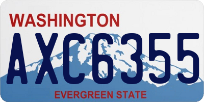 WA license plate AXC6355