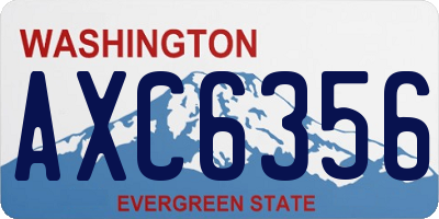 WA license plate AXC6356