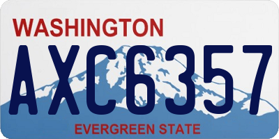 WA license plate AXC6357