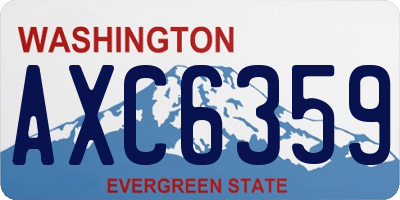 WA license plate AXC6359