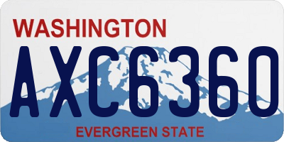 WA license plate AXC6360