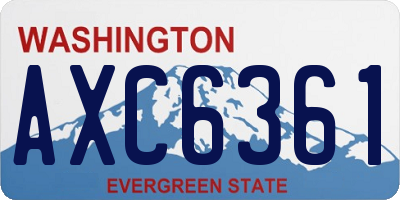 WA license plate AXC6361
