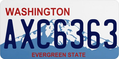 WA license plate AXC6363