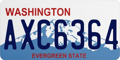 WA license plate AXC6364