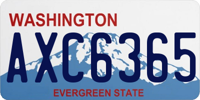 WA license plate AXC6365