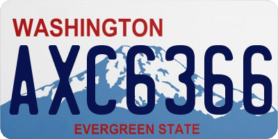 WA license plate AXC6366