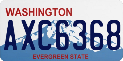 WA license plate AXC6368