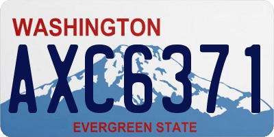 WA license plate AXC6371