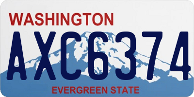 WA license plate AXC6374