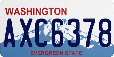 WA license plate AXC6378