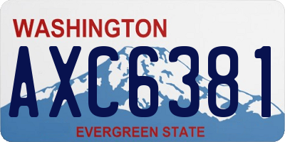 WA license plate AXC6381