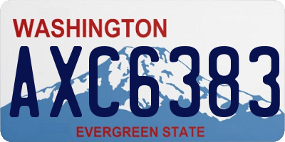 WA license plate AXC6383