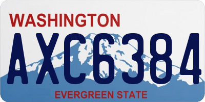 WA license plate AXC6384