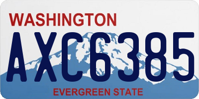 WA license plate AXC6385