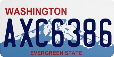 WA license plate AXC6386