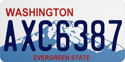 WA license plate AXC6387
