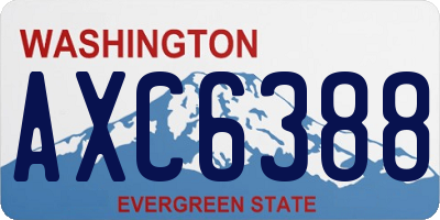 WA license plate AXC6388