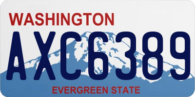 WA license plate AXC6389