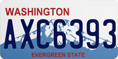 WA license plate AXC6393