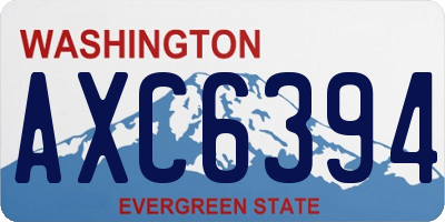 WA license plate AXC6394