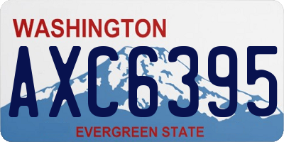 WA license plate AXC6395