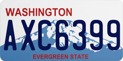 WA license plate AXC6399