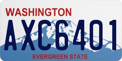 WA license plate AXC6401