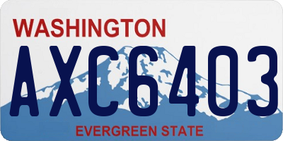 WA license plate AXC6403