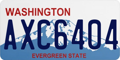 WA license plate AXC6404