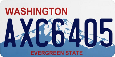 WA license plate AXC6405