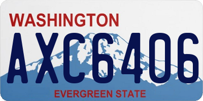WA license plate AXC6406