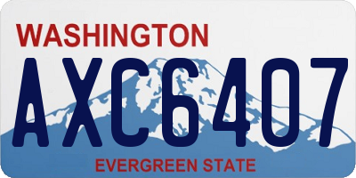 WA license plate AXC6407