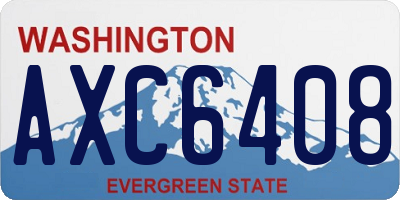 WA license plate AXC6408