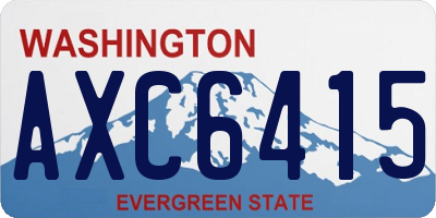 WA license plate AXC6415