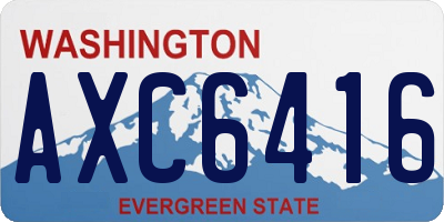 WA license plate AXC6416