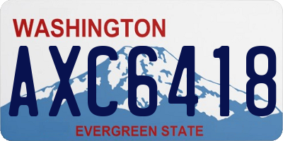 WA license plate AXC6418