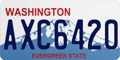 WA license plate AXC6420