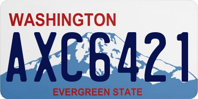 WA license plate AXC6421