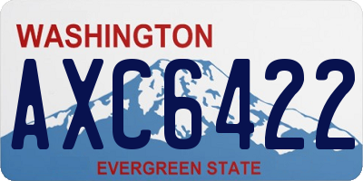 WA license plate AXC6422
