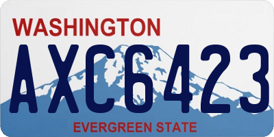 WA license plate AXC6423