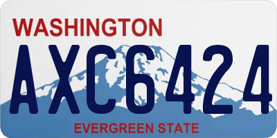 WA license plate AXC6424