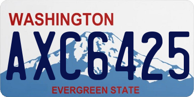 WA license plate AXC6425