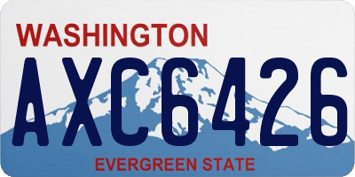 WA license plate AXC6426