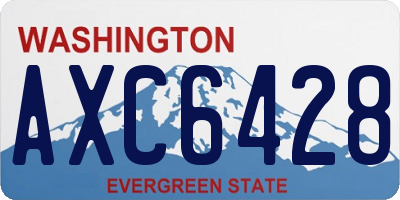 WA license plate AXC6428
